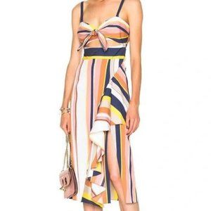 Tanya Taylor Claire Alibi Striped Cotton Cut Out Dress - Size 4